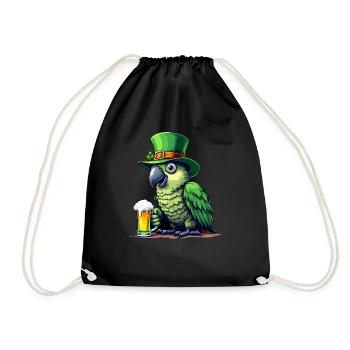 Papagei St. Patricks Day Bier Outfit Papageien - Turnbeutel - Schwarz - Vorne