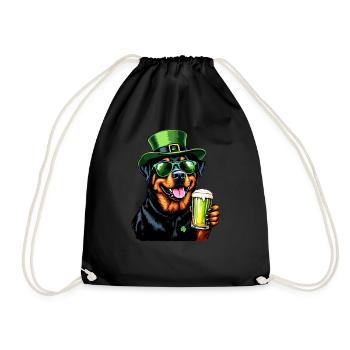 Rottweiler Tenue de bière de la Saint-Patrick Chiens - Sac de sport léger - noir - Devant