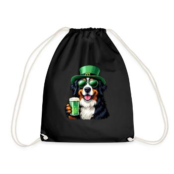 Berner Sennenhund St. Patricks Day Bier Outfit - Turnbeutel - Schwarz - Vorne