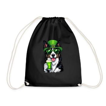Collie St. Patrick’s Day Bière Outfit Chiens - Sac de sport léger - noir - Devant