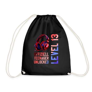 13th Birthday Boy - Drawstring Bag - black - Front