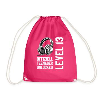 13th Birthday Boy - Drawstring Bag - fuchsia - Front