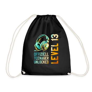 13th Birthday Boy - Drawstring Bag - black - Front