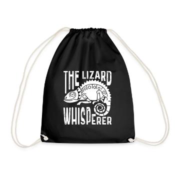 The Lizard Whisperer Funny Reptile Gecko Lover - Drawstring Bag - black - Front