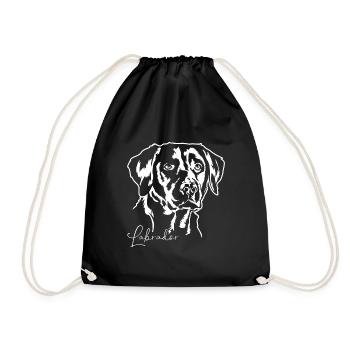 LABRADOR RETRIEVER Dogs Dog Labbi Wilsigns - Drawstring Bag - black - Front