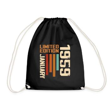 Janvier 1959 - 1959 Janvier Cadeau Anniversaire - Sac de sport léger - noir - Devant