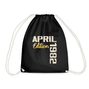 Birthday 42 Years April 1982 Birthday Gift - Drawstring Bag - black - Front