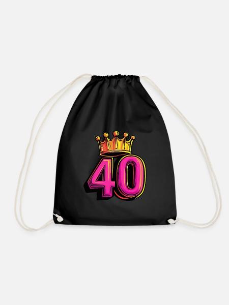 40 Zahl Trikot Krone - Turnbeutel - Schwarz