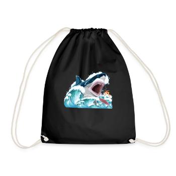 Megalodon attacks ! - Turnbeutel - Schwarz - Vorne