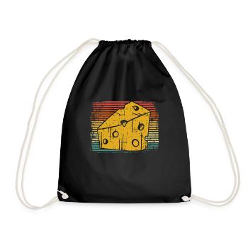 cheese - Drawstring Bag - black - Front