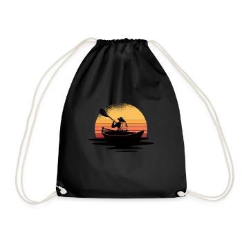 Ruderboot bei Sonnenuntergang - Turnbeutel - Schwarz - Vorne