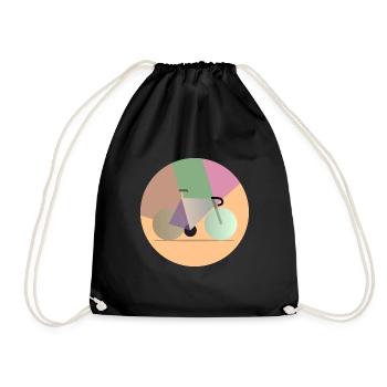 Abstraktes Rennrad, Rundes Design, Geometrisch - Turnbeutel - Schwarz - Vorne