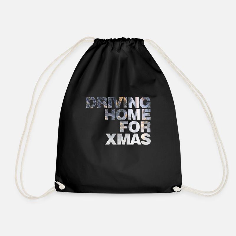 Driving Home For Xmas - Drawstring Bag - black