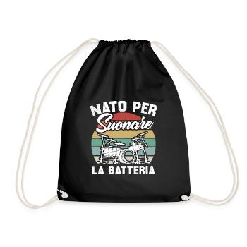 Né pour jouer de la batterie - Sac de sport léger - noir - Devant