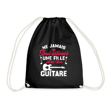Ne jamais sous estimer une fille avec une guitare - Sac de sport léger - noir - Devant