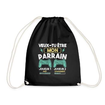 Veux-tu être mon parrain, Demande parrain gamer - Sac de sport léger - noir - Devant