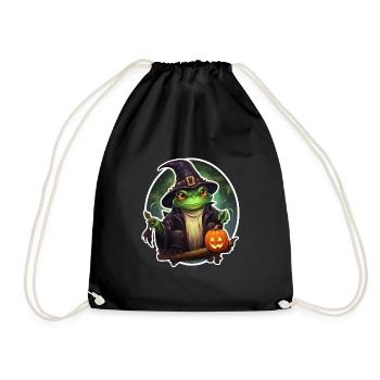 Halloween Frosch - Turnbeutel - Schwarz - Vorne