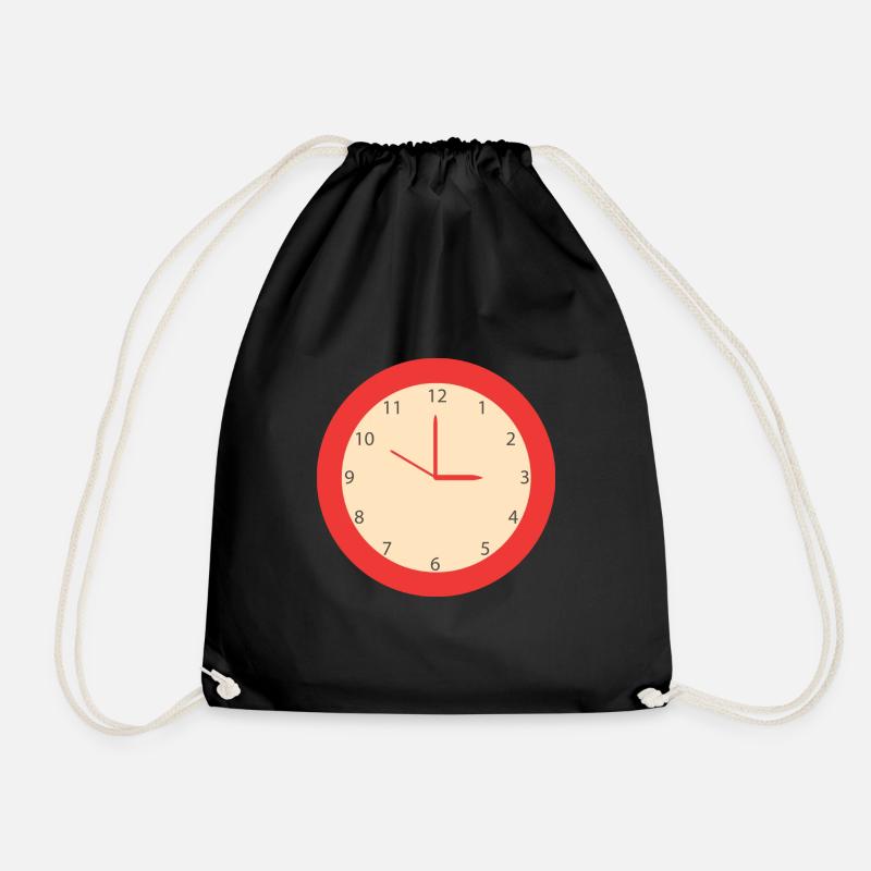 Uhr - Turnbeutel - Schwarz
