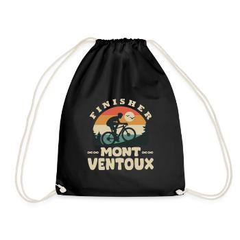 Bike finisher Mont Ventoux bike cyclist - Drawstring Bag - black - Front