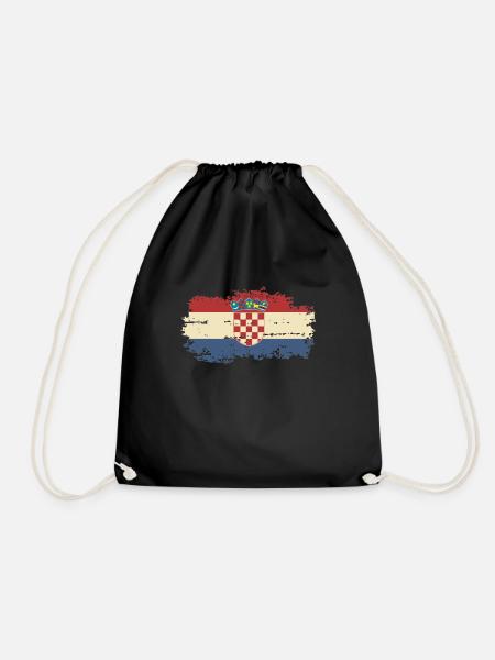 Kroatien Kroatisch Hrvatska Kroaten Kroaten Kroaten - Turnbeutel - Schwarz