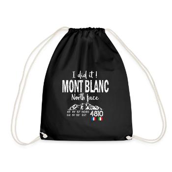 I did it Mont blanc hiking mountaineering mountaineering - Drawstring Bag - black - Front