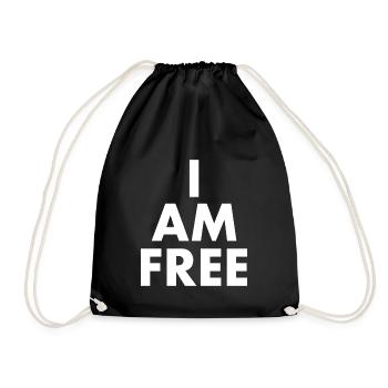 I am free - Turnbeutel - Schwarz - Vorne