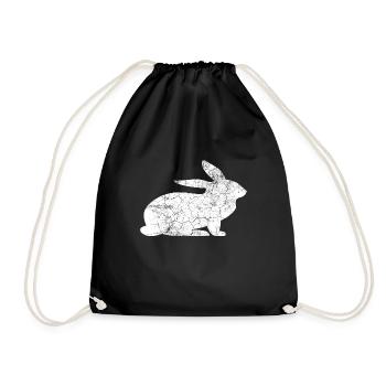 Follow the white rabbit - Drawstring Bag - black - Front