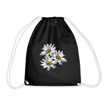 Flower White White Flower Flowers White White Flowers - Drawstring Bag - black - Front