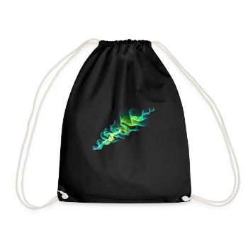 grüne Welle - Turnbeutel - Schwarz - Vorne