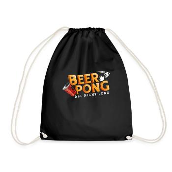 Funny Bear Pong Party Game Enthusiast Novelty - Drawstring Bag - black - Front