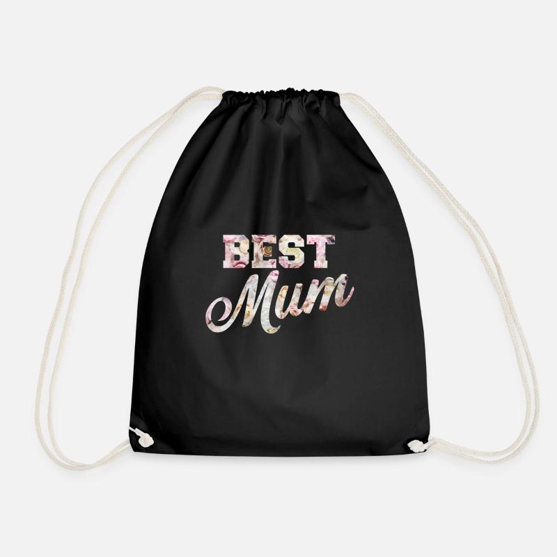 best mum - Drawstring Bag - black