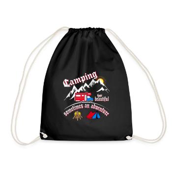 Le camping est agréable parfois c’est une aventure - Sac de sport léger - noir - Devant