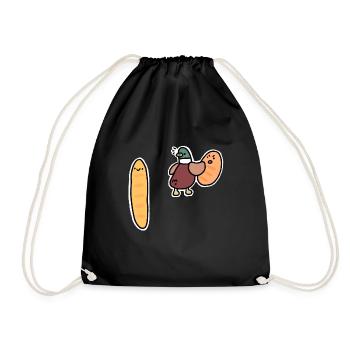 Duck with Bread Meme - Drawstring Bag - black - Front