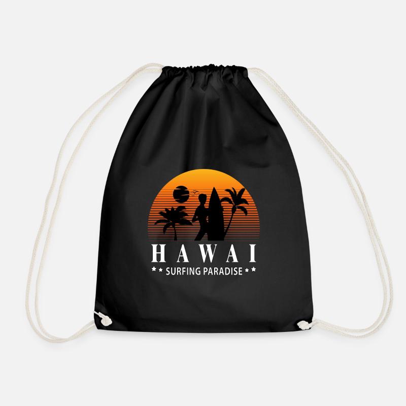 Surfing Paradise Hawai - Turnbeutel - Schwarz