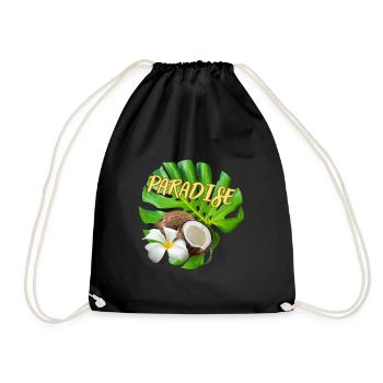 PARADISE palmier fleur de tiare - Sac de sport léger - noir - Devant