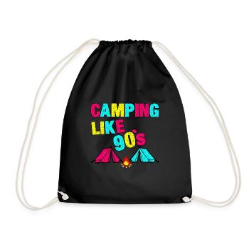 90s Camping - Drawstring Bag - black - Front