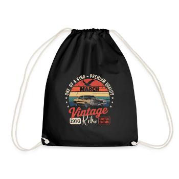 Anniversary March 1976 Year Limited Edition 1976 - Drawstring Bag - black - Front