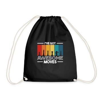 Chess Love Chess Game - Chess Pieces Strategy - Drawstring Bag - black - Front