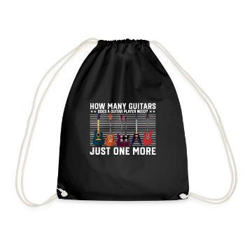 How many guitars Only another guitarist rock - Drawstring Bag - black - Front