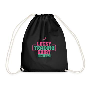 Lucky Trading Shirt Day Trader Stock Exchange Trading - Drawstring Bag - black - Front