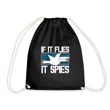 Bird conspiracy theory drone surveillance - Drawstring Bag - black - Front