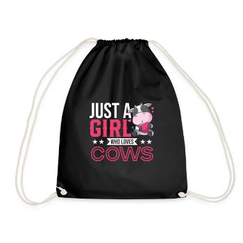 Juste une fille qui aime les vaches ferme paysanne - Sac de sport léger - noir - Devant