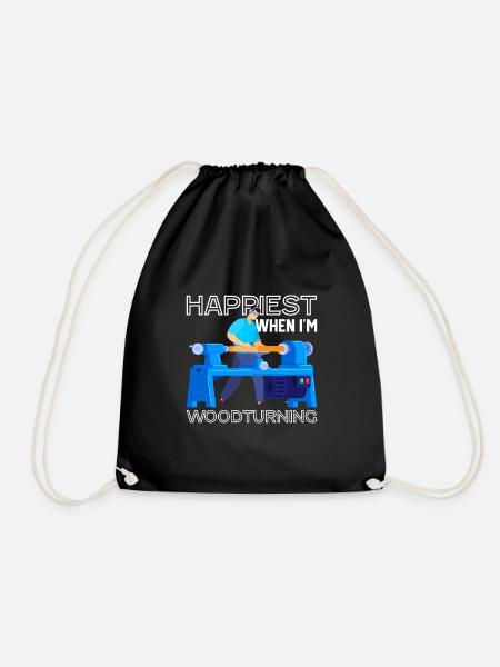 Woodworker Woodwork Turning Woodworking - Drawstring Bag - black