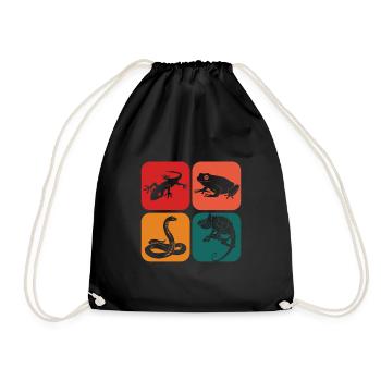Herpetology Reptile Herping Lizard Herpetologist - Drawstring Bag - black - Front