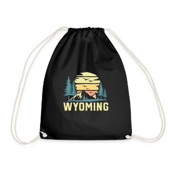 Wyoming Vintage Naturliebhaber Wyomingite Berge - Turnbeutel - Schwarz - Vorne
