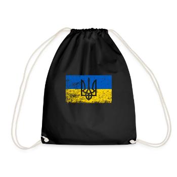 Ukrainian flag Ukraine roots nationality - Drawstring Bag - black - Front