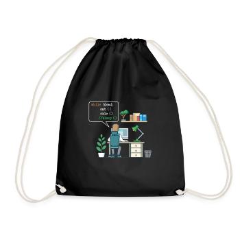 Eat Code Sleep | Funny Coder Programmer - Drawstring Bag - black - Front