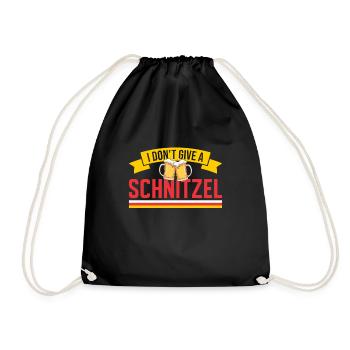 I Don't Give A Schnitzel | Love - Drawstring Bag - black - Front