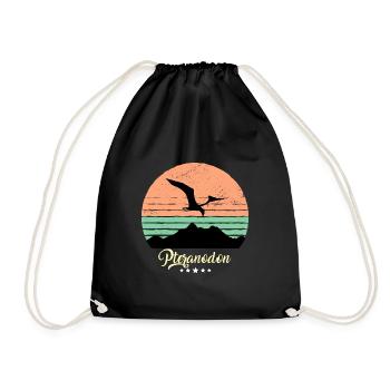 Pterosaur Pteranodon Vintage Dinosaur Retro - Drawstring Bag - black - Front