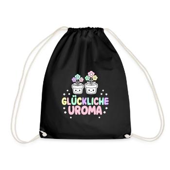 Glückliche Uroma Geburtstag Beste Uroma Muttertag - Turnbeutel - Schwarz - Vorne